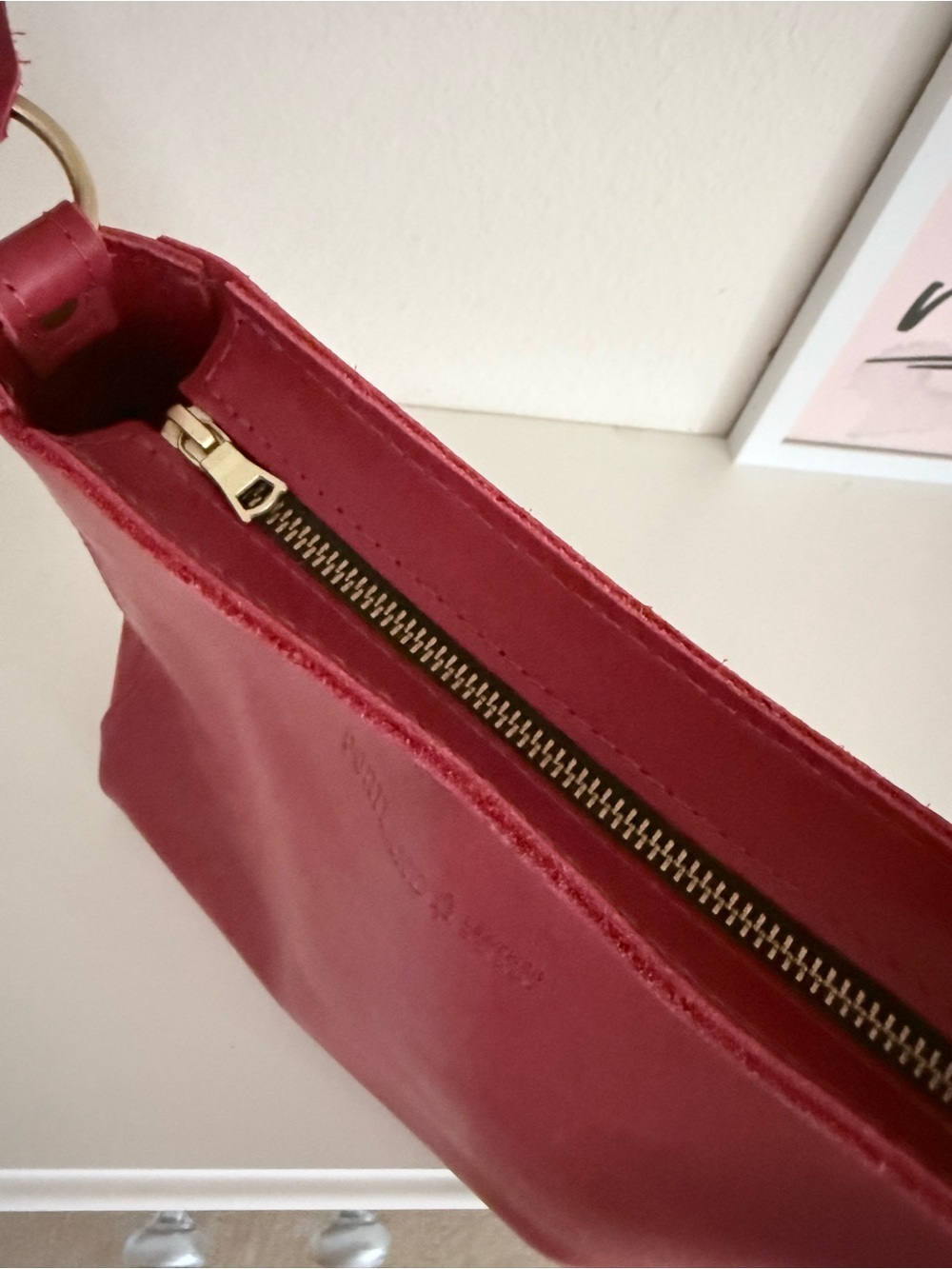Portland Leather Red Triangle Bag - Picture 5 of 5